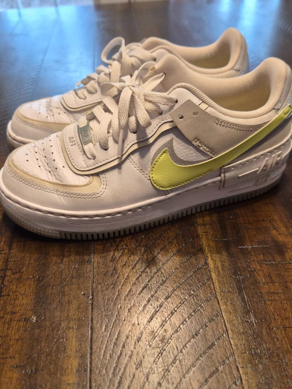Nike Air Force 1 Shadow AF1 White Grey Womens Size US 7.5 Casual Sneakers